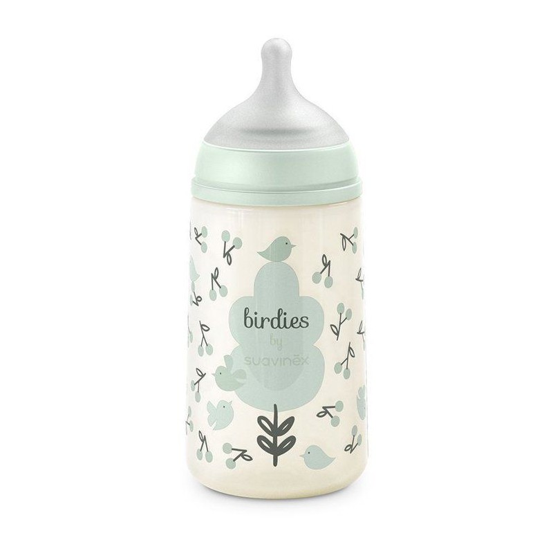 Biberon - SUAVINEX - Birdies - Tétine SX Pro M - 270 ml - 3 a 6 mois - Vert