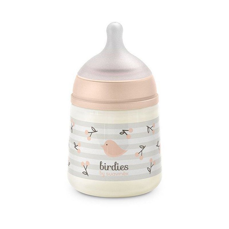 SUAVINEX Birdies Babyflasche – SX Pro S Sauger – 150 ml – 0 bis 3 Monate – Rosa