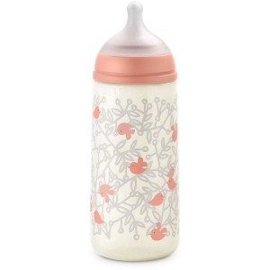 SUAVINEX Birdies Babyflasche – SX Pro L Sauger – 360 ml – ab 6 Monaten – Rosa