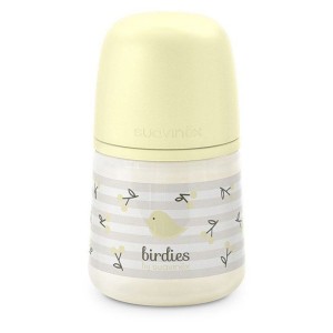 SUAVINEX Birdies Babyflasche – SX Pro S Sauger – 150 ml – 0 bis 3 Monate – Beige