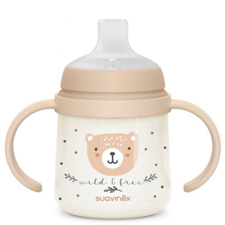 Babyflasche mit Griffen – SUAVINEX – NIGHT&DAY WILD&FREE – 150 ml – ab 6 Monaten – Braun