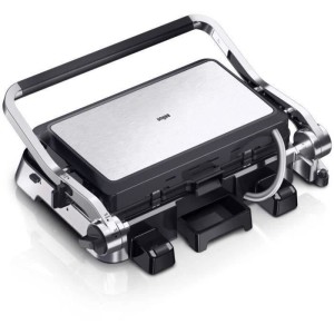 Multifunction grill - BRAUN - Multi Pro 9 - 2000 W - 3 heating positions - Black / Steel