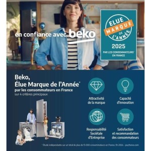 Réfrigérateur encastrable BEKO - Technologie Harvestfresh - 2 portes - 400L - Froid brassé