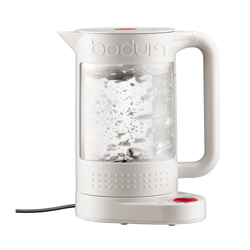 Bouilloire électrique double paroi - BODUM - BISTRO - 1500 W - 1,1 L - 5 températures - Intérieur en verre - Blanc
