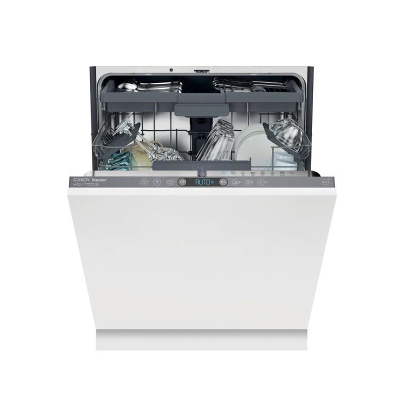 CANDY CI 4C4F1A Rapido Einbaugeschirrspüler – 14 Maßgedecke – Induktion – 60 cm breit – 44 dB – Besteckschublade –