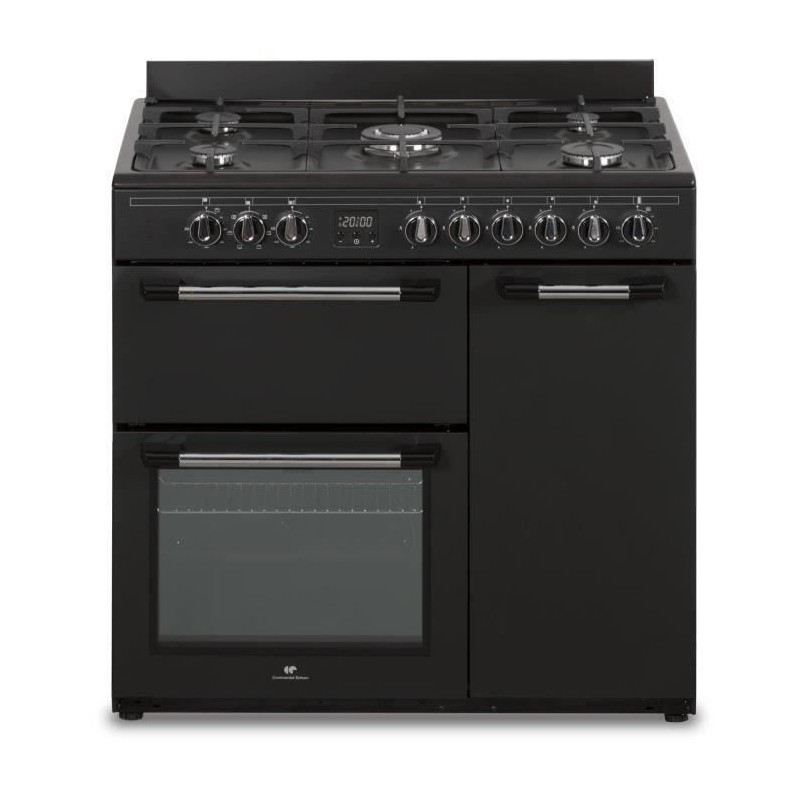 Piano Gas Cook 3 Elektrische Vierer Continental Edison CECP903FB - 5 Lichter - Schwarz - Breite 90 cm