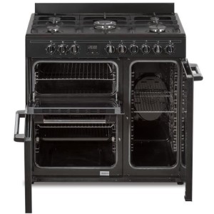 Piano Gas Cook 3 Elektrische Vierer Continental Edison CECP903FB - 5 Lichter - Schwarz - Breite 90 cm