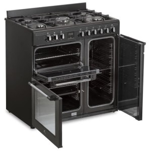 Piano Gas Cook 3 Elektrische Vierer Continental Edison CECP903FB - 5 Lichter - Schwarz - Breite 90 cm