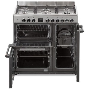 Cook Piano Gaz 3 Vierer Continental Edison CECP903Fix 5 Lichter - Edelstahl - Breite 90 cm