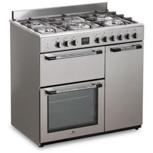 Cook Piano Gaz 3 Vierer Continental Edison CECP903Fix 5 Lichter - Edelstahl - Breite 90 cm