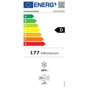 Gefrierschrank - CONTINENTAL EDISON - CECUF204NFSD - 204 L - Total No Frost - Klasse D - Silber