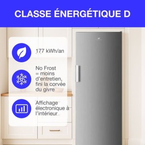Congélateur armoire - CONTINENTAL EDISON - CECUF204NFSD - 204 L - Total No Frost - Classe D - Silver