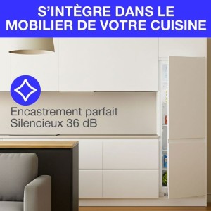 Réfrigérateur encastrable tout utile CONTINENTAL EDISON 294L - Froid brassé - Classe D - L54 cm x H177 cm x P54,5 cm - Blanc