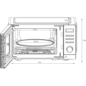 Mikrowelle – CONTINENTAL EDISON – CEMO20DB – Schwarz – 1050 W – 20 l – 43,4 x 32,9 x 24,1 cm