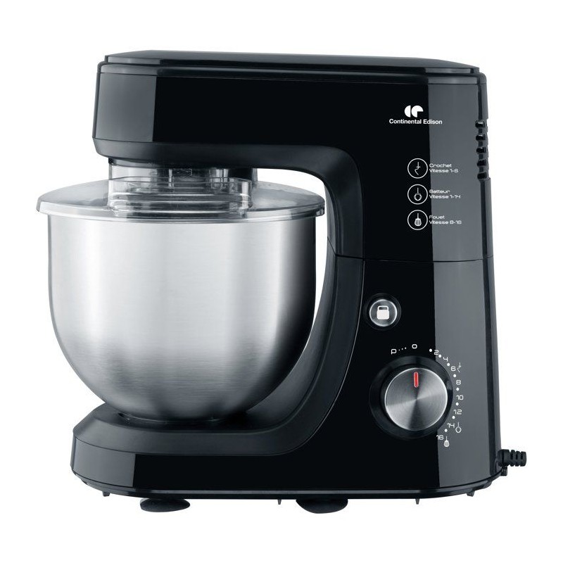 Robot pâtissier - CONTINENTAL EDISON - CERP800B2 - 800 W - 4,3 L - 10 vitesses + pulse - Noir