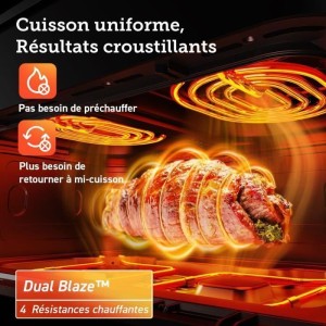 COSORI Ölfreie Fritteuse – Dual Blaze Twinfry Chef Edition – 10 l Fassungsvermögen – 6 Programme – 2800 W – Schwarz