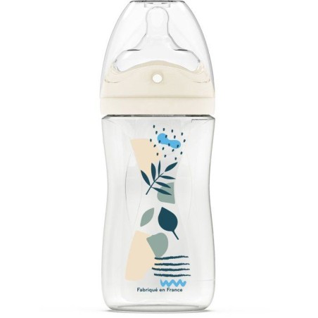 Biberon anti-colique - DODIE - 270 ml - Tétine multi-perforée biomimétisme - +3 mois - Débit 2 - Bleu
