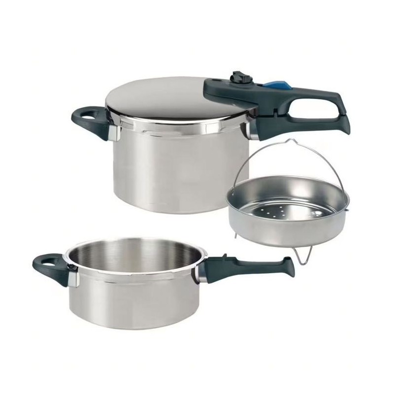 Dampfdruckkochtopf - FACKELMANN - Elo Praktika Plus XL - Edelstahl 18/10 - 22 cm - 3 bis 6 Liter