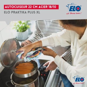 Dampfdruckkochtopf - FACKELMANN - Elo Praktika Plus XL - Edelstahl 18/10 - 22 cm - 3 bis 6 Liter