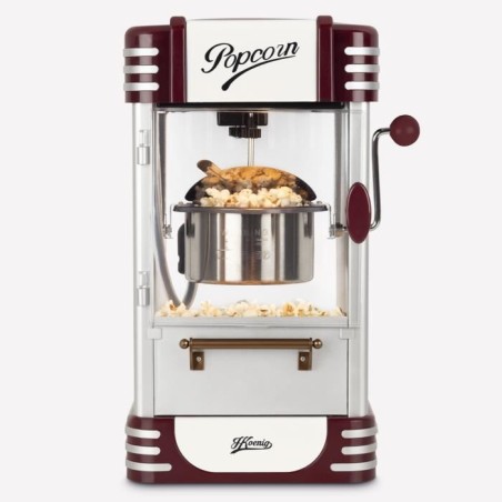 Popcornmaschine – HKoeNIG – Retro-Design – Fassungsvermögen 50 g – Innenbeleuchtung