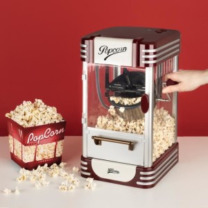 Popcornmaschine – HKoeNIG – Retro-Design – Fassungsvermögen 50 g – Innenbeleuchtung