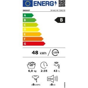 INDESIT IM642MYTIMEFR Bullaugen-Waschmaschine – 6 kg – Induktion – L60 cm – 1200 U/min – Weiß