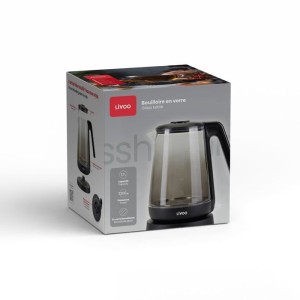 Bouilloire - LIVOO - DOD216N - 2200 W - 1,7 L - Verre / Noir