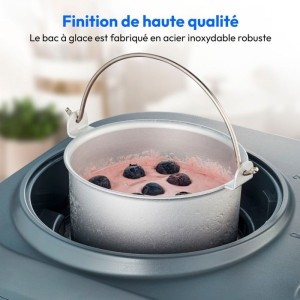 MEDION Eismaschine mit Kompressor (Geeignet zur Herstellung von Speiseeis, Frozen Yogurt und Sorbets, 1 Liter, 100 ml)