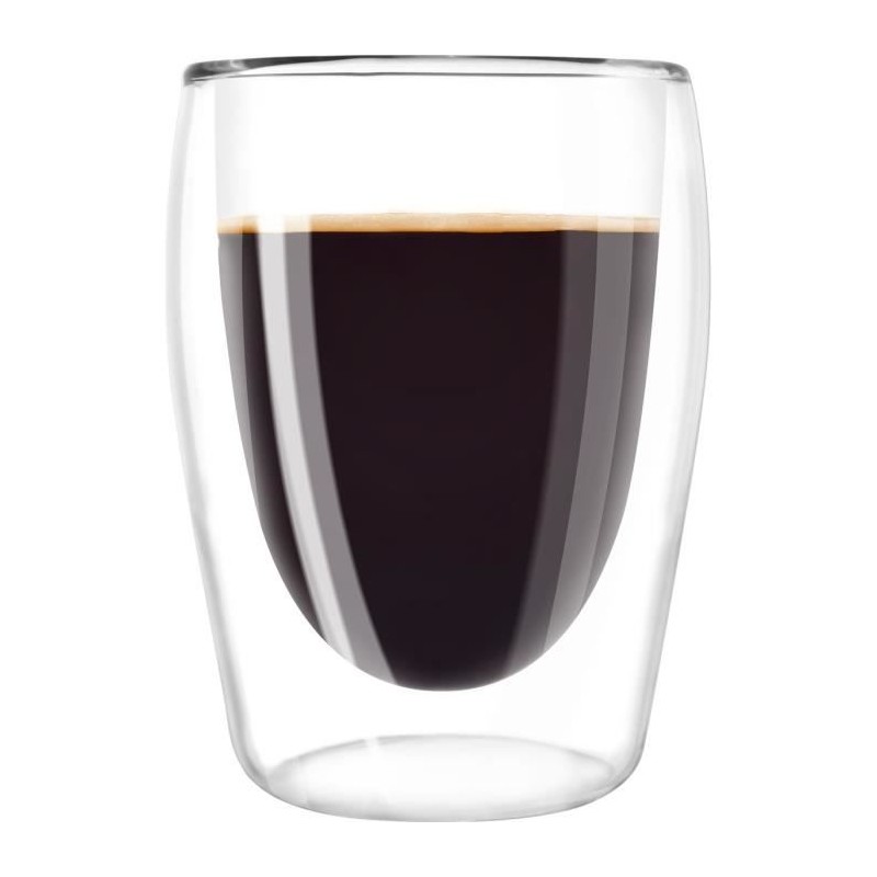 MELITTA Lot de 2 verres en borosilicate pour café long 200 ml transparent