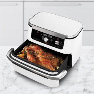 NINJA Foodi Flex AF500EUWH Heißluftfritteuse – 10,4 l Fassungsvermögen – 7 Kochprogramme – Weiß – 2470 W