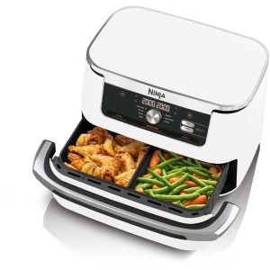 NINJA Foodi Flex AF500EUWH Heißluftfritteuse – 10,4 l Fassungsvermögen – 7 Kochprogramme – Weiß – 2470 W