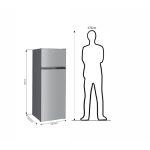 OCEANIC OCEAF2D206S3 Kühlschrank + Gefrierschrank – 2 Türen – 206 l – statische Kälte – Silber