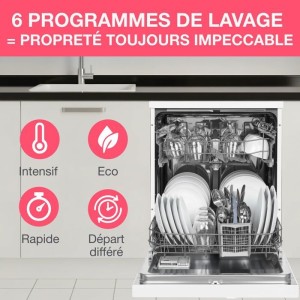 OCEANIC OCEALV1247W freistehender Geschirrspüler – 12 Maßgedecke – 47 dB weiß