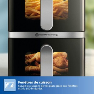 PHILIPS Heißluftfritteuse – Serie 4000 Vertikal Duo NA461/00 – 10 l Fassungsvermögen – Doppeltank – 2750 W