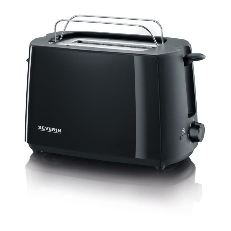 Severin AT2287 Grille-Pain 700 W, up to 2 slices, adjustable browning degree, support for pastries, auto ejection, black
