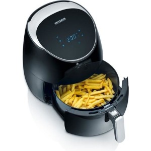 SEVERIN FR2445 XXL Heißluft-Multikocher: 5L - Ölfreie Fritteuse - 8 Programme - einstellbarer Thermostat - LED-Anzeige - schwa