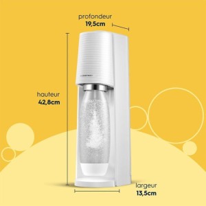 Machine a soda et eau pétillante SODASTREAM - TERRA Blanche - 1 bouteille compatible lave-vaisselle - 1 recharge de gaz 60L