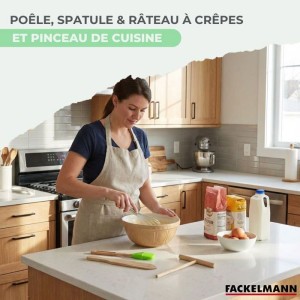 Candlemas-Crêpe-Maker-Set - FACKELMANN - BRANDAO - Ø 26 cm - 3 Utensilien