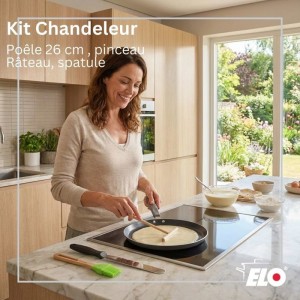 Set chandeleur crepiere - ELO - Ducato - Ø 26 cm - 3 ustensiles