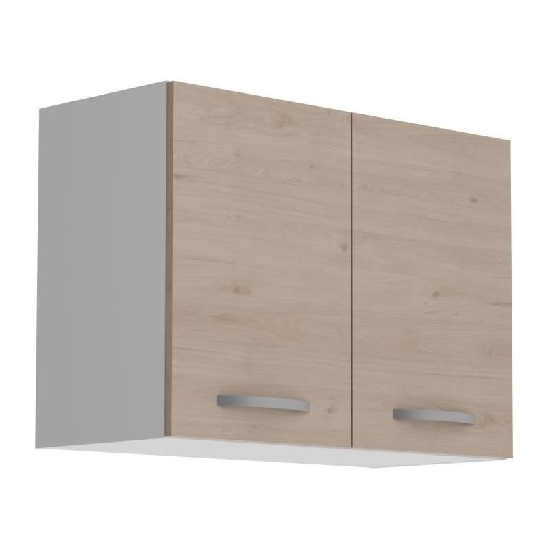 OSLO High cabinet 2 doors - Decor Chene Jackson - L 80 x D 36 x H 58 cm