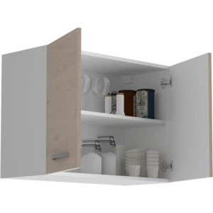 OSLO High cabinet 2 doors - Decor Chene Jackson - L 80 x D 36 x H 58 cm