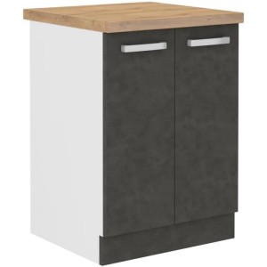 Unterschrank mit 2 Flügeltüren - Mattgrau - L 60 x T 51,6 x H 85 cm - LASSEN