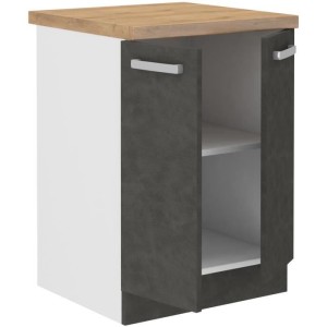 Unterschrank mit 2 Flügeltüren - Mattgrau - L 60 x T 51,6 x H 85 cm - LASSEN