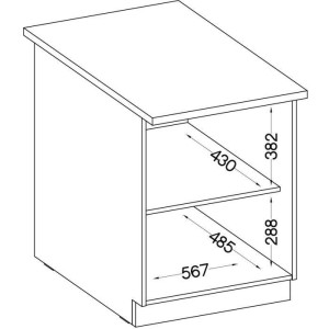 Unterschrank mit 2 Flügeltüren - Mattgrau - L 60 x T 51,6 x H 85 cm - LASSEN