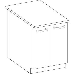 Unterschrank mit 2 Flügeltüren - Mattgrau - L 60 x T 51,6 x H 85 cm - LASSEN