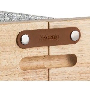 Raclettegrill - HKoeNIG - WOD362 - 1400 W - Für bis zu 8 Personen - Drehbarer Sockel - Holzdesign