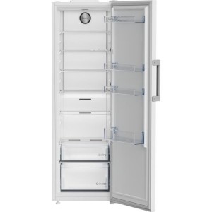 Réfrigérateur monoporte - BEKO - B1RMLNE444W - 365 L - Ventilé - Clayette porte bouteille - Classe E - 186,5x 59,7x 70,9 - Bl