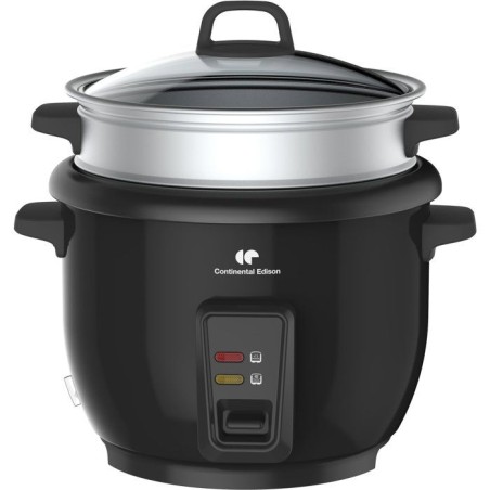 Reiskocher - CONTINENTAL EDISON - CECR18B - 700 W - 1,8 l - Mit Dampfkorb - Warmhaltefunktion - Edelstahl