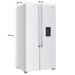 Réfrigérateur américain - Continental Edison - CERA532NFWD - 2 portes - 529 L - L90 x 177 cm - Classe D - Blanc
