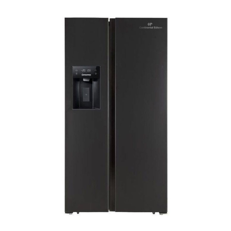 Amerikanischer Kühlschrank - CONTINENTAL EDISON - CERANF556B1 - Wasser-/Eisspender - Klasse E - 91,1 x 70,6 x 178 cm - Schwarz